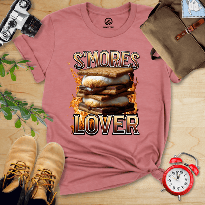 Hike Tee T-Shirt Heather Mauve / S S'mores Lover Camping Shirt