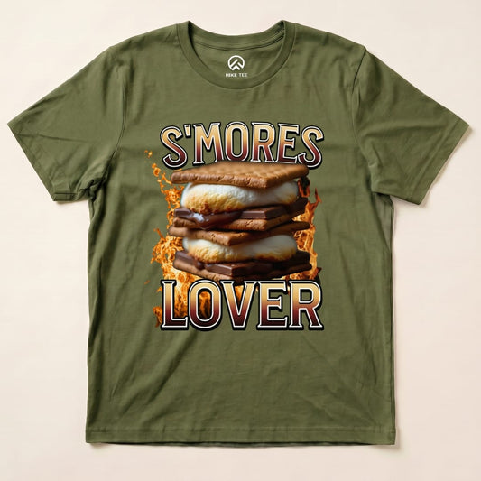 Hike Tee T-Shirt Military Green / S S'mores Lover Camping Shirt