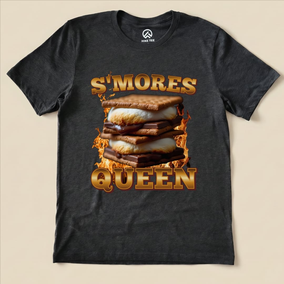 Hike Tee T-Shirt Dark Grey Heather / S S'mores Queen Camping Shirt