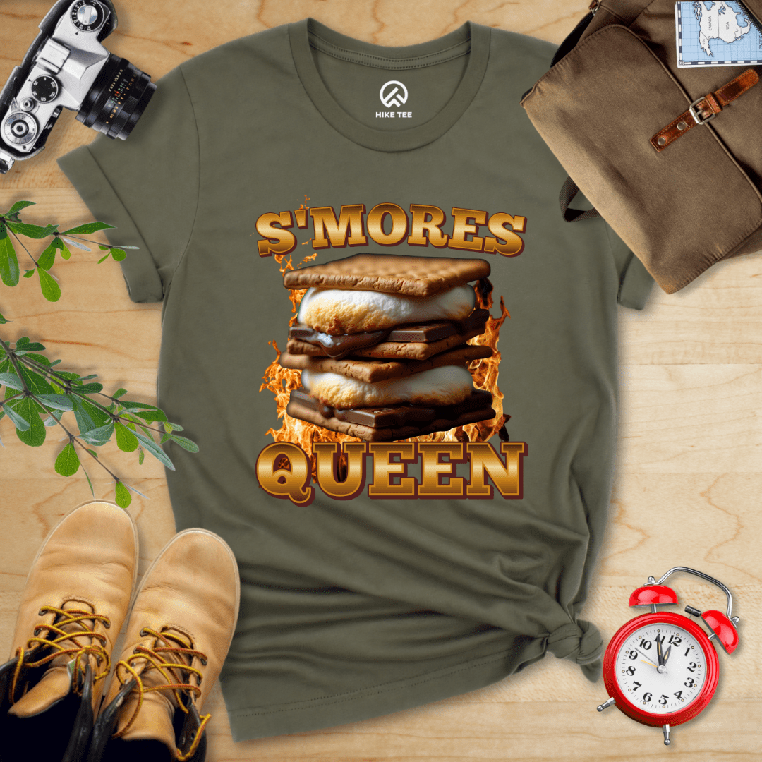 Hike Tee T-Shirt Military Green / S S'mores Queen Camping Shirt