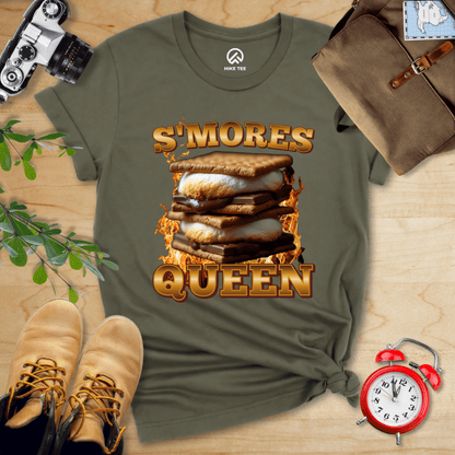Hike Tee T-Shirt Military Green / S S'mores Queen Camping Shirt