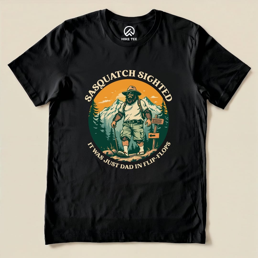 Hike Tee T-Shirt Black / S Sasquatch in Flip Flops Shirt