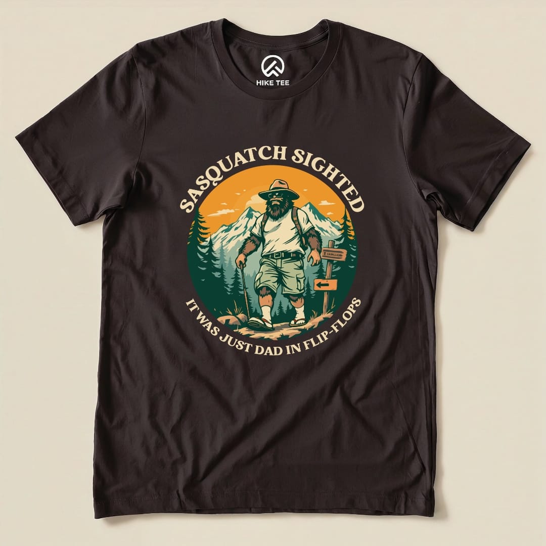 Hike Tee T-Shirt Brown / S Sasquatch in Flip Flops Shirt