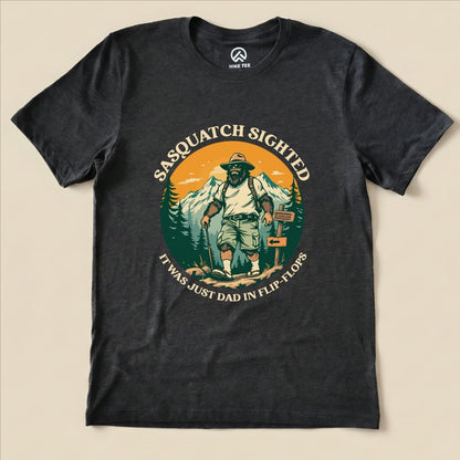 Hike Tee T-Shirt Dark Grey Heather / S Sasquatch in Flip Flops Shirt