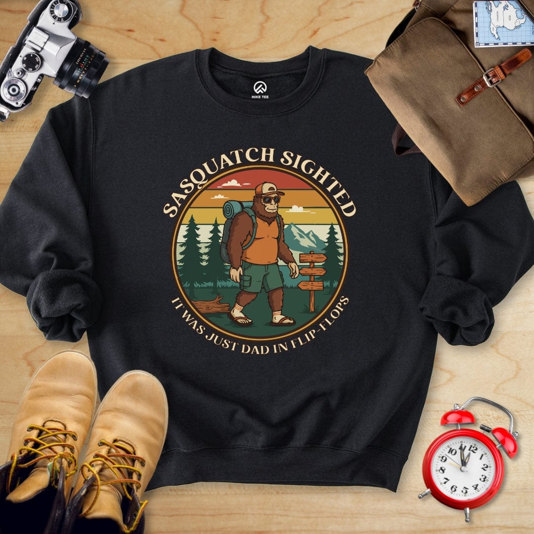Hike Tee Sweatshirt Black / S Sasquatch in Flipflops Sweatshirt