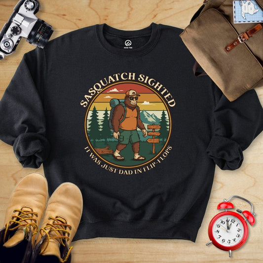 Hike Tee Sweatshirt Black / S Sasquatch in Flipflops Sweatshirt