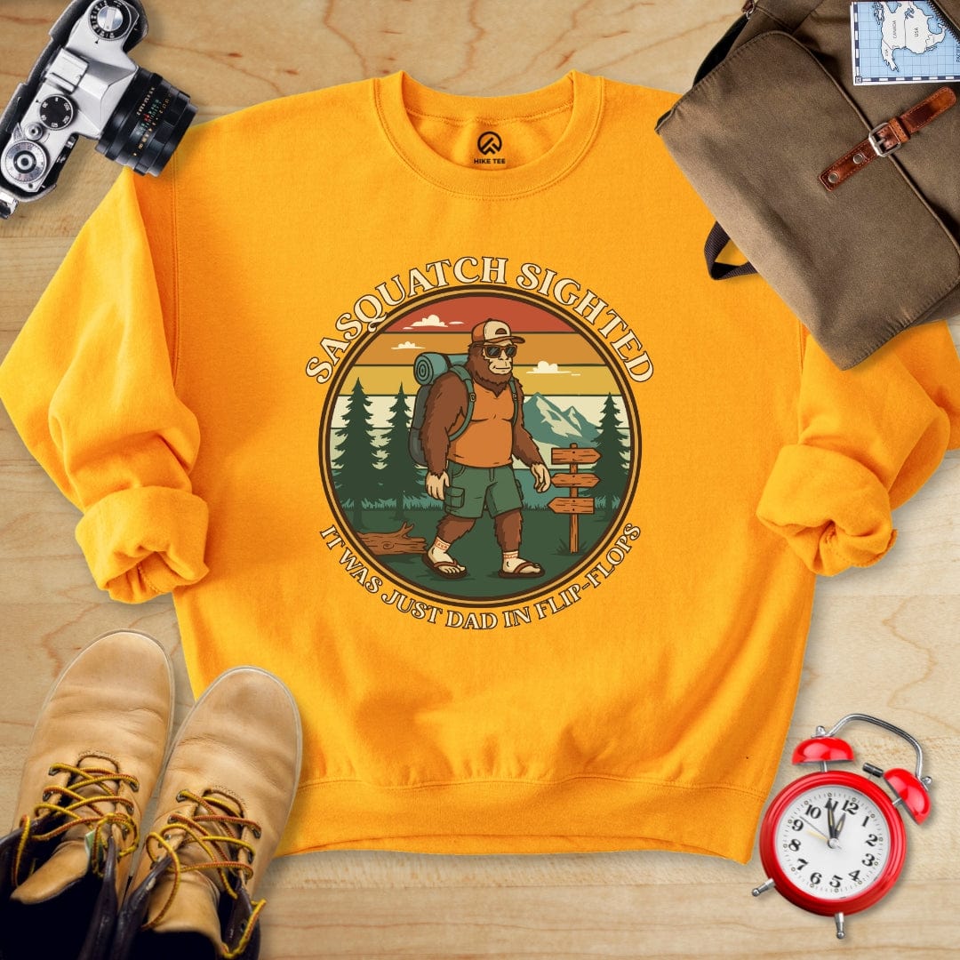 Hike Tee Sweatshirt Gold / S Sasquatch in Flipflops Sweatshirt