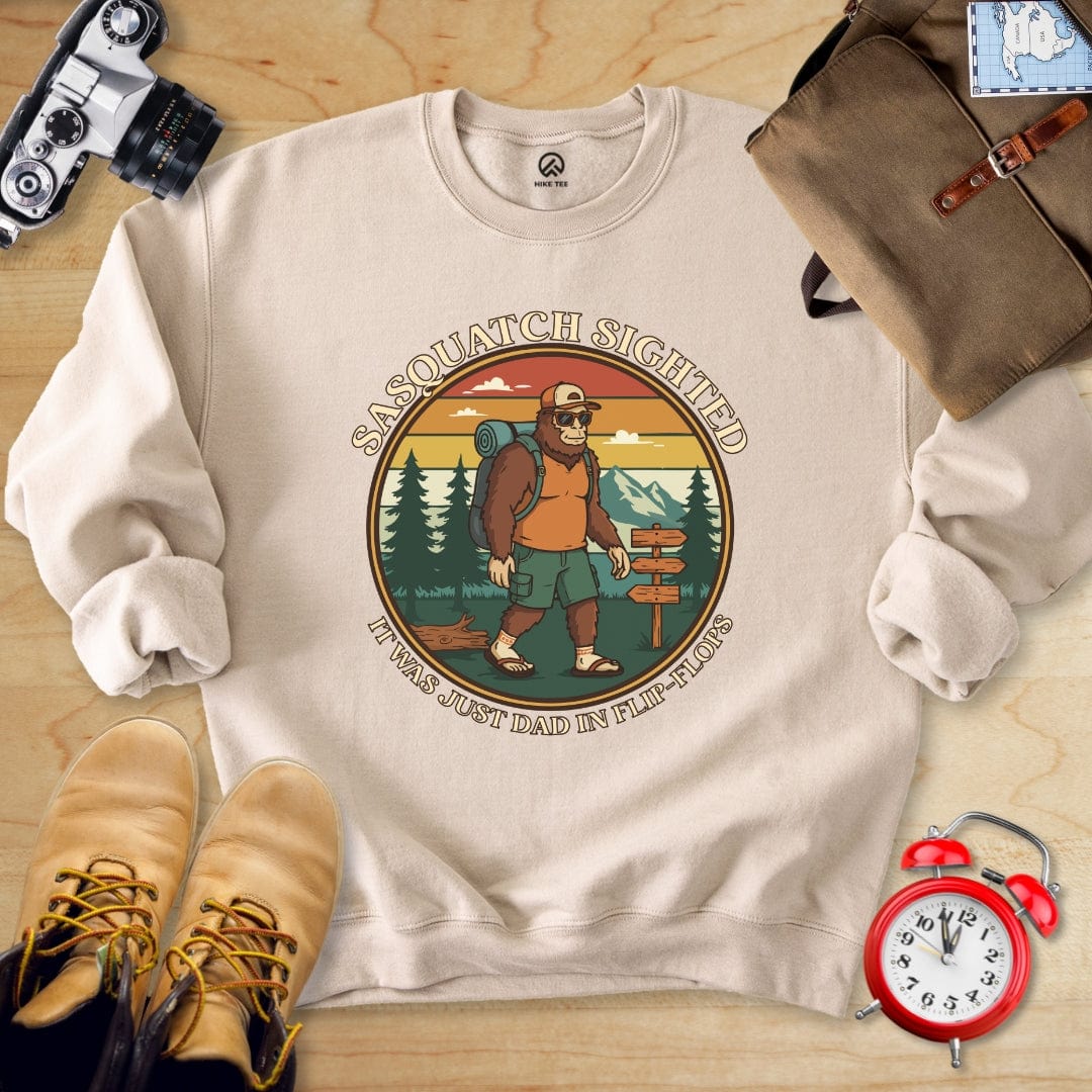 Hike Tee Sweatshirt Sand / S Sasquatch in Flipflops Sweatshirt