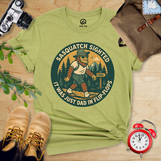 Hike Tee T-Shirt Heather Green / S Sasquatch Sighted Shirt