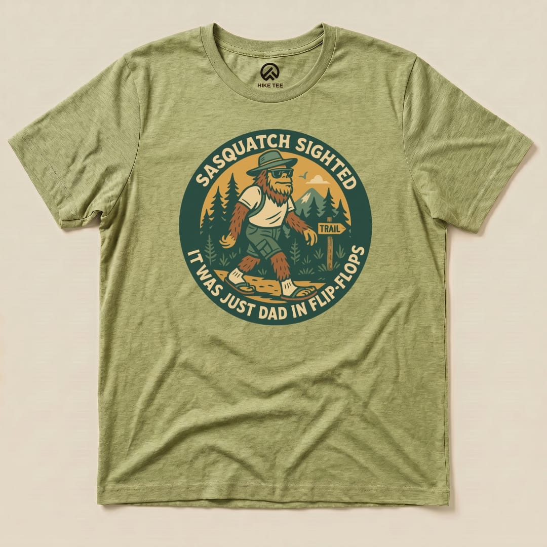 Hike Tee T-Shirt Heather Green / S Sasquatch Sighted Shirt