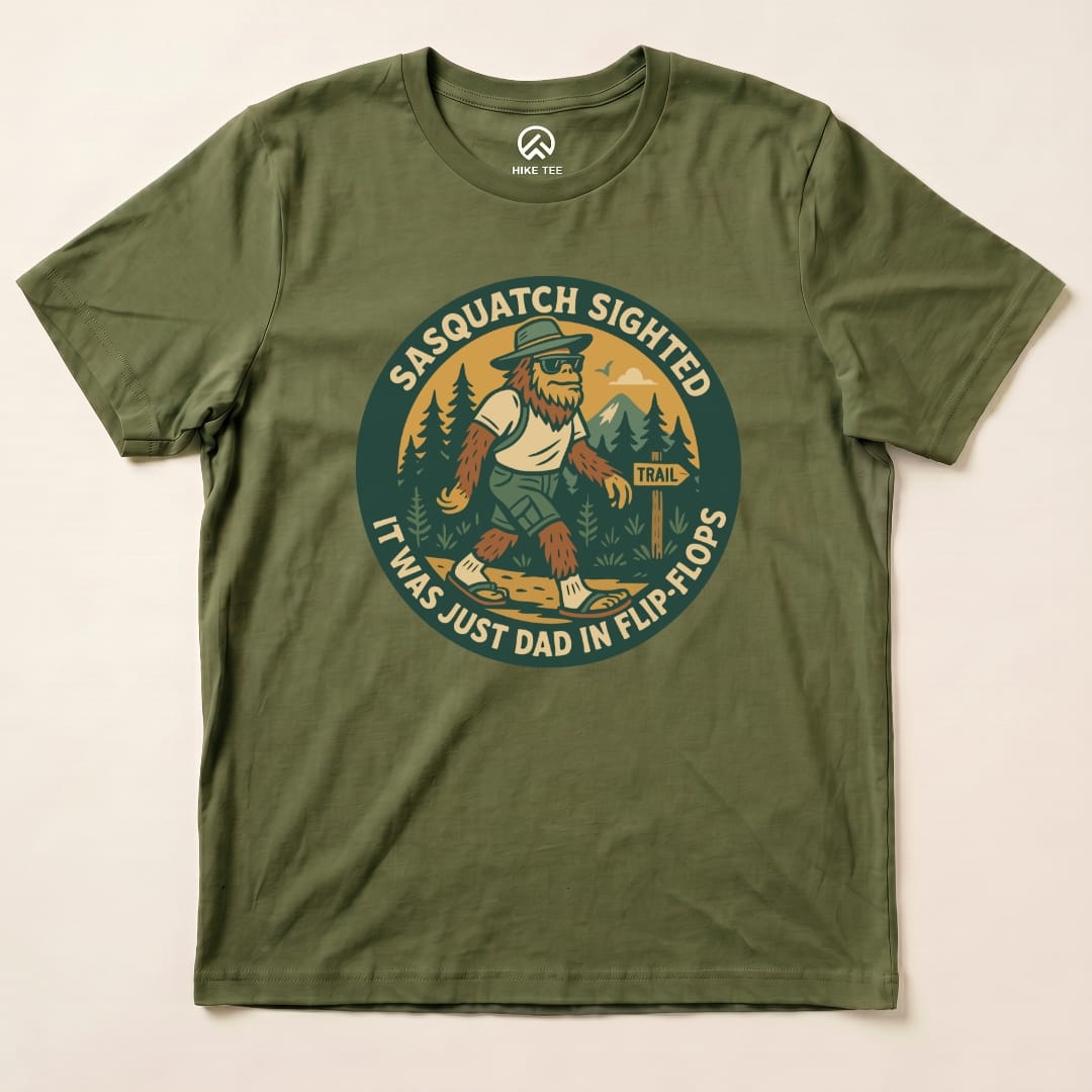 Hike Tee T-Shirt Military Green / S Sasquatch Sighted Shirt