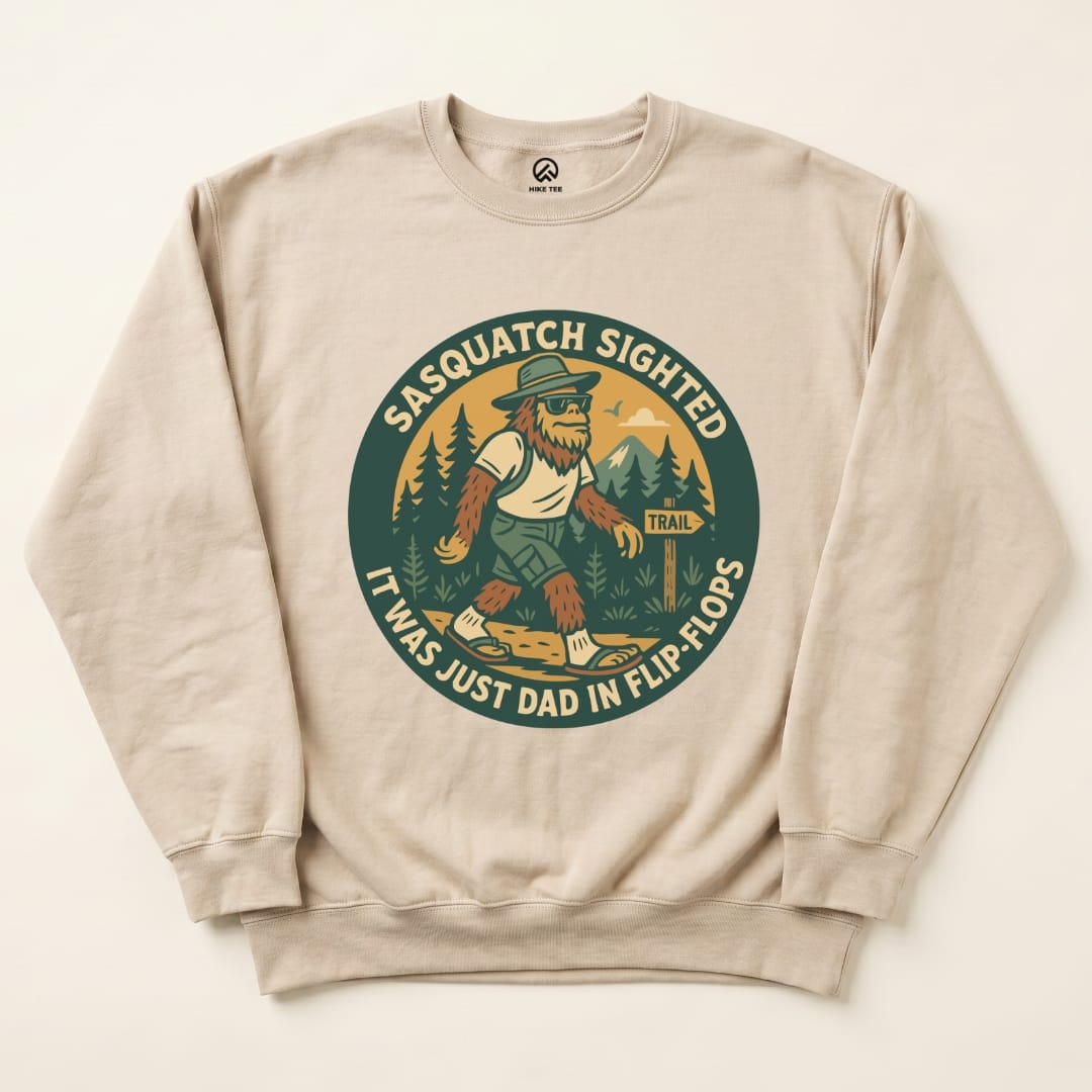Sasquatch Sighted Sweatshirt Hike Tee Sweatshirt Sand / S
