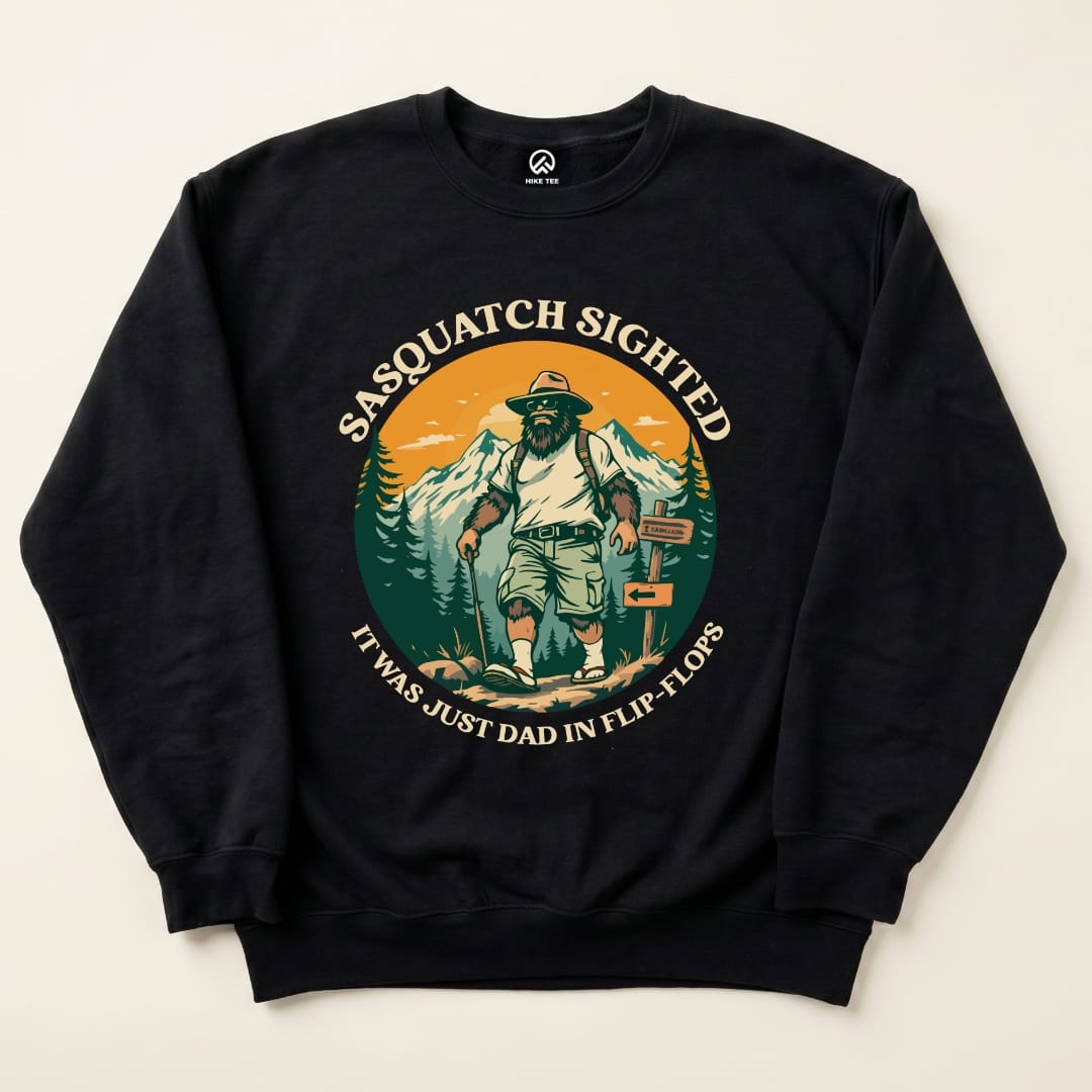 Sasquatch Sweatshirt Hike Tee Sweatshirt Black / S