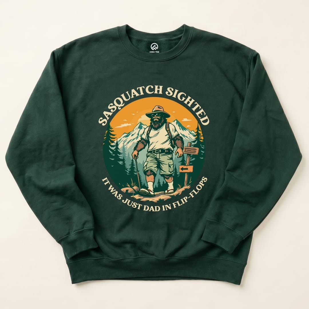 Sasquatch Sweatshirt Hike Tee Sweatshirt Forest Green / S