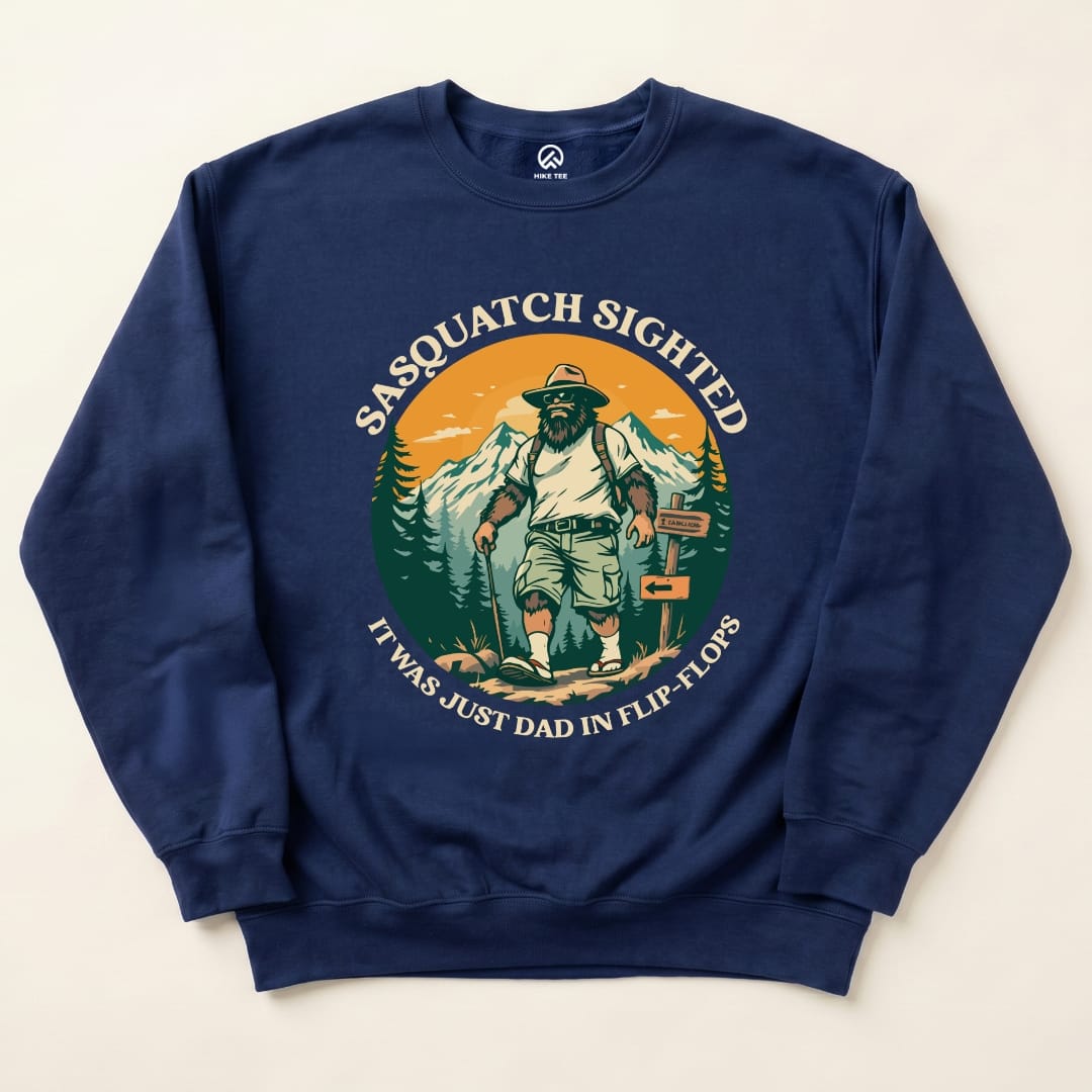 Sasquatch Sweatshirt Hike Tee Sweatshirt Navy / S