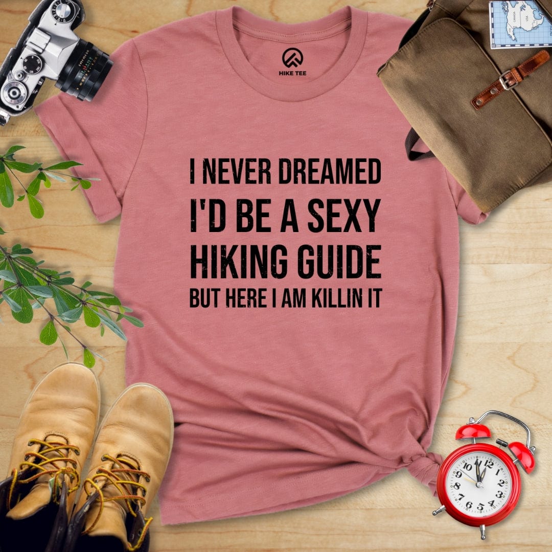 Hike Tee T-Shirt Heather Mauve / S Sexy Hiking Guide Shirt