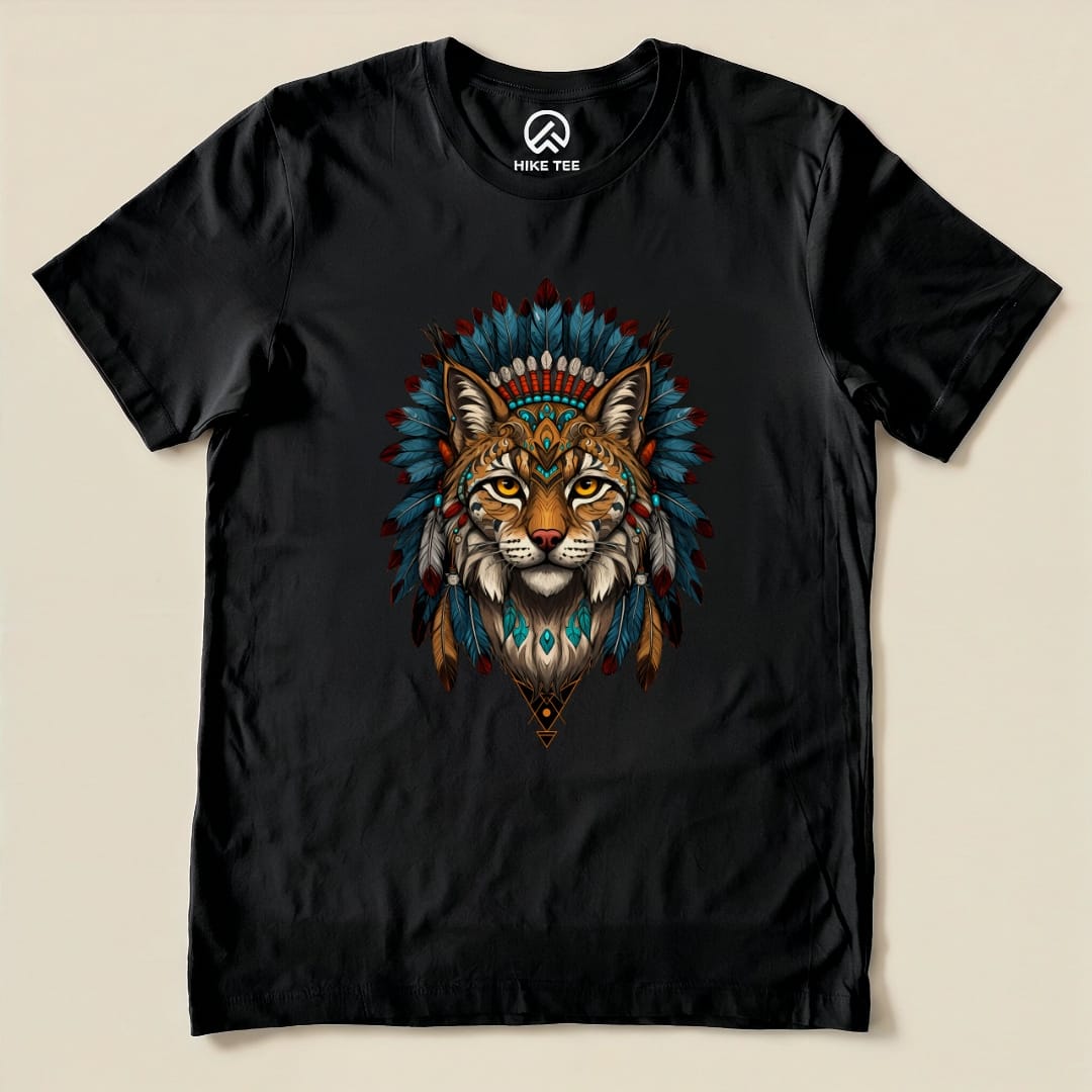Shamanic Wildcat Shirt Hike Tee T-Shirt Black / S