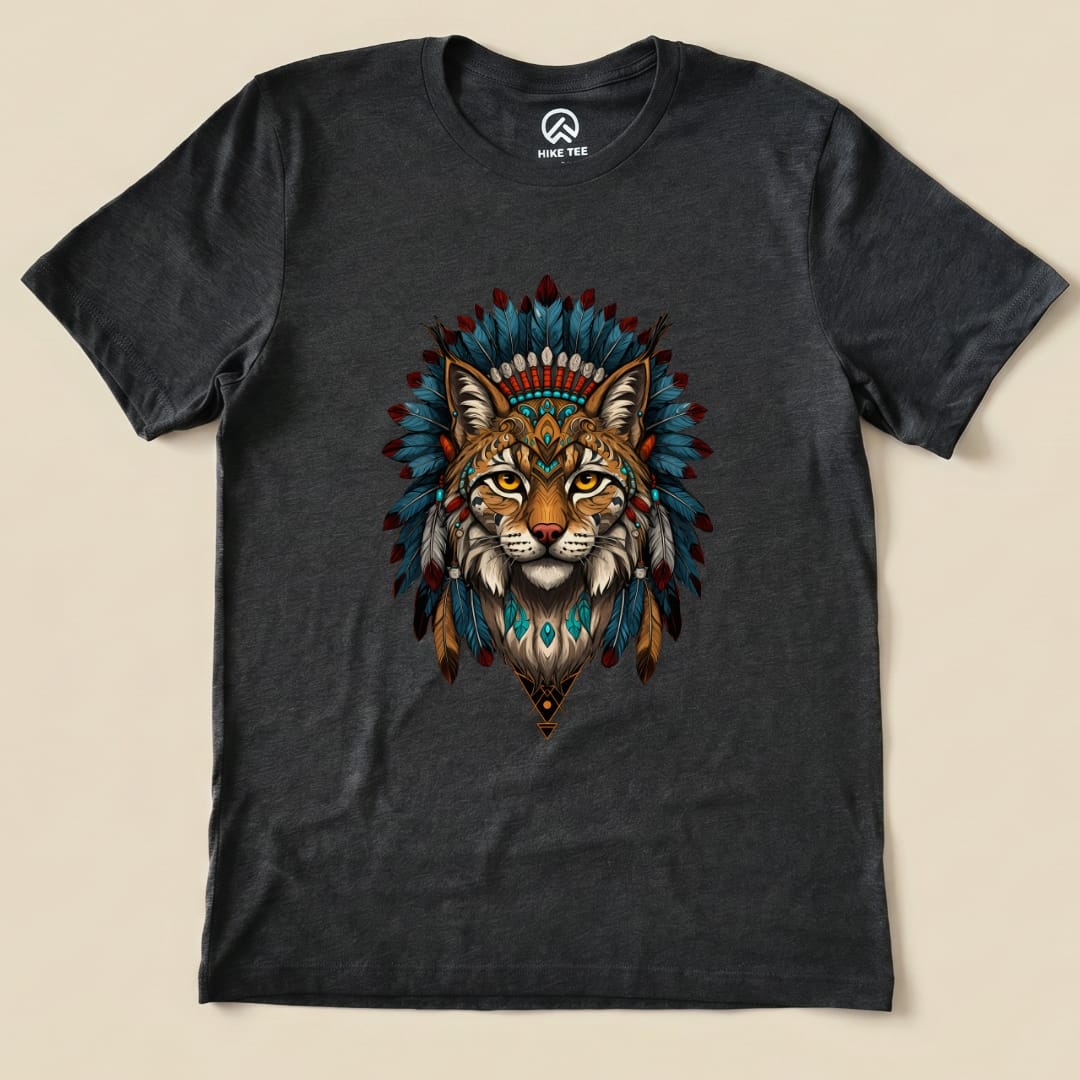 Shamanic Wildcat Shirt Hike Tee T-Shirt Dark Grey Heather / S