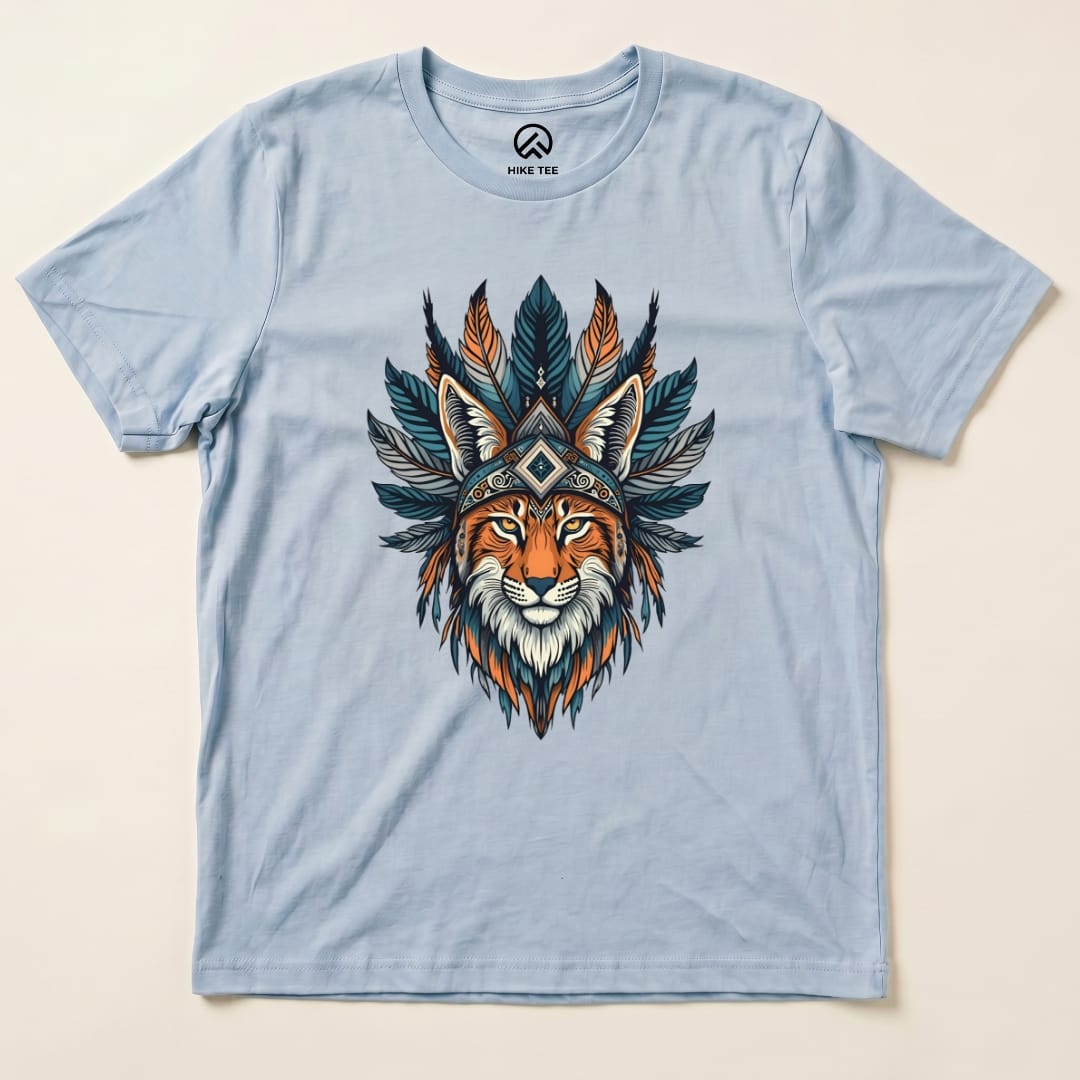 Shamanic Wildcat Hike Tee T-Shirt Baby Blue / S