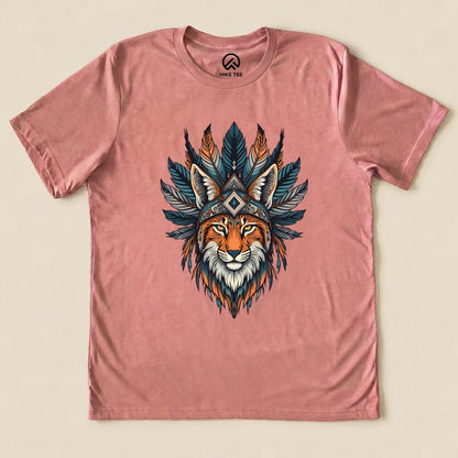 Shamanic Wildcat Hike Tee T-Shirt Heather Mauve / S