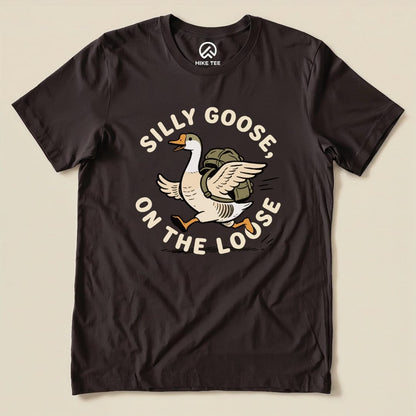 Hike Tee T-Shirt Brown / S Silly Goose On The Loose Shirt