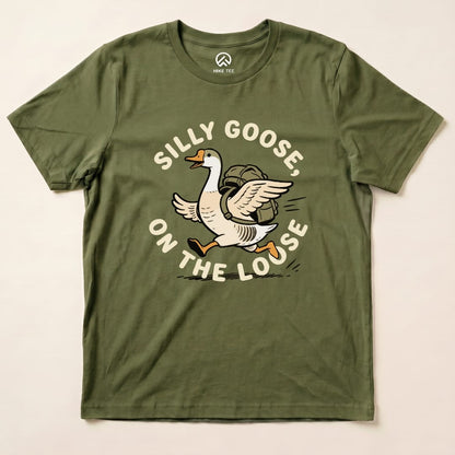 Hike Tee T-Shirt Military Green / S Silly Goose On The Loose Shirt
