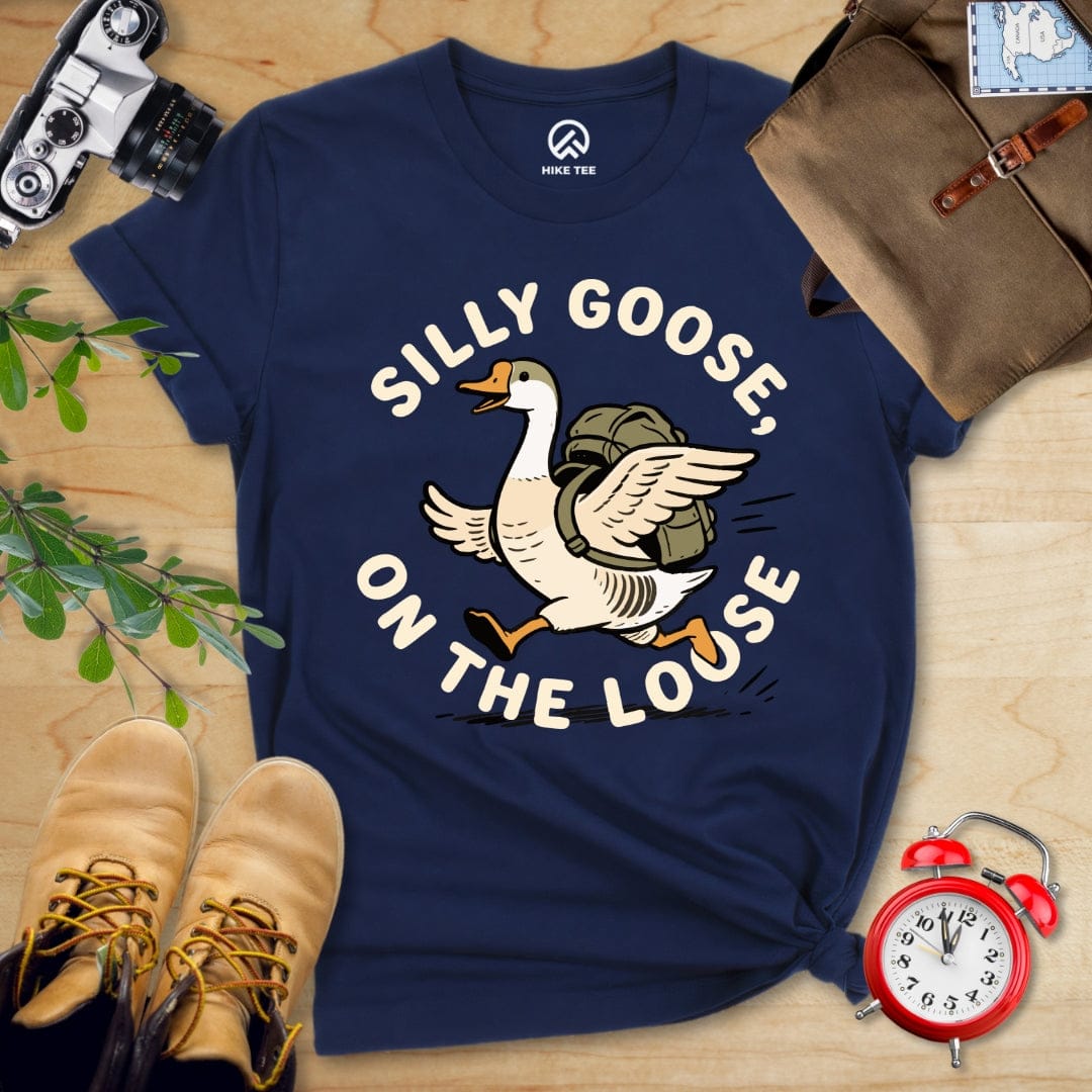 Hike Tee T-Shirt Navy / S Silly Goose On The Loose Shirt