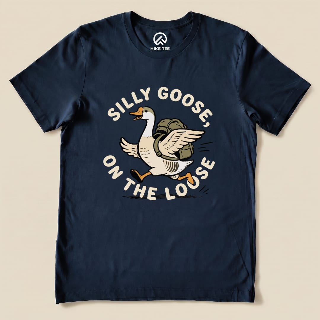 Hike Tee T-Shirt Navy / S Silly Goose On The Loose Shirt