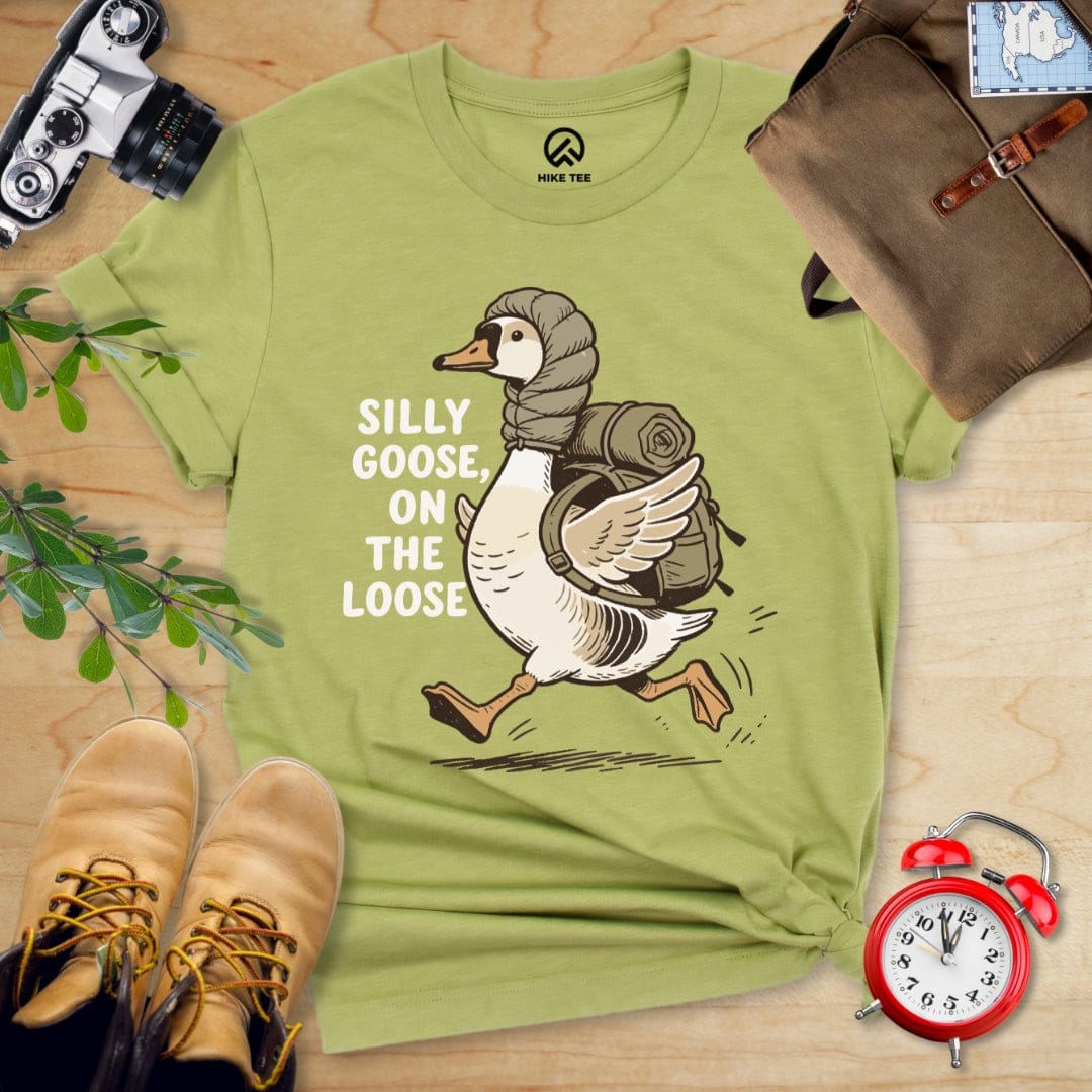 Hike Tee T-Shirt Heather Green / S Silly Goose Shirt