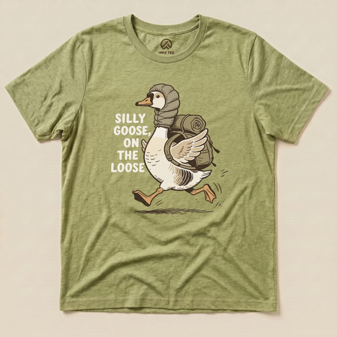 Hike Tee T-Shirt Heather Green / S Silly Goose Shirt