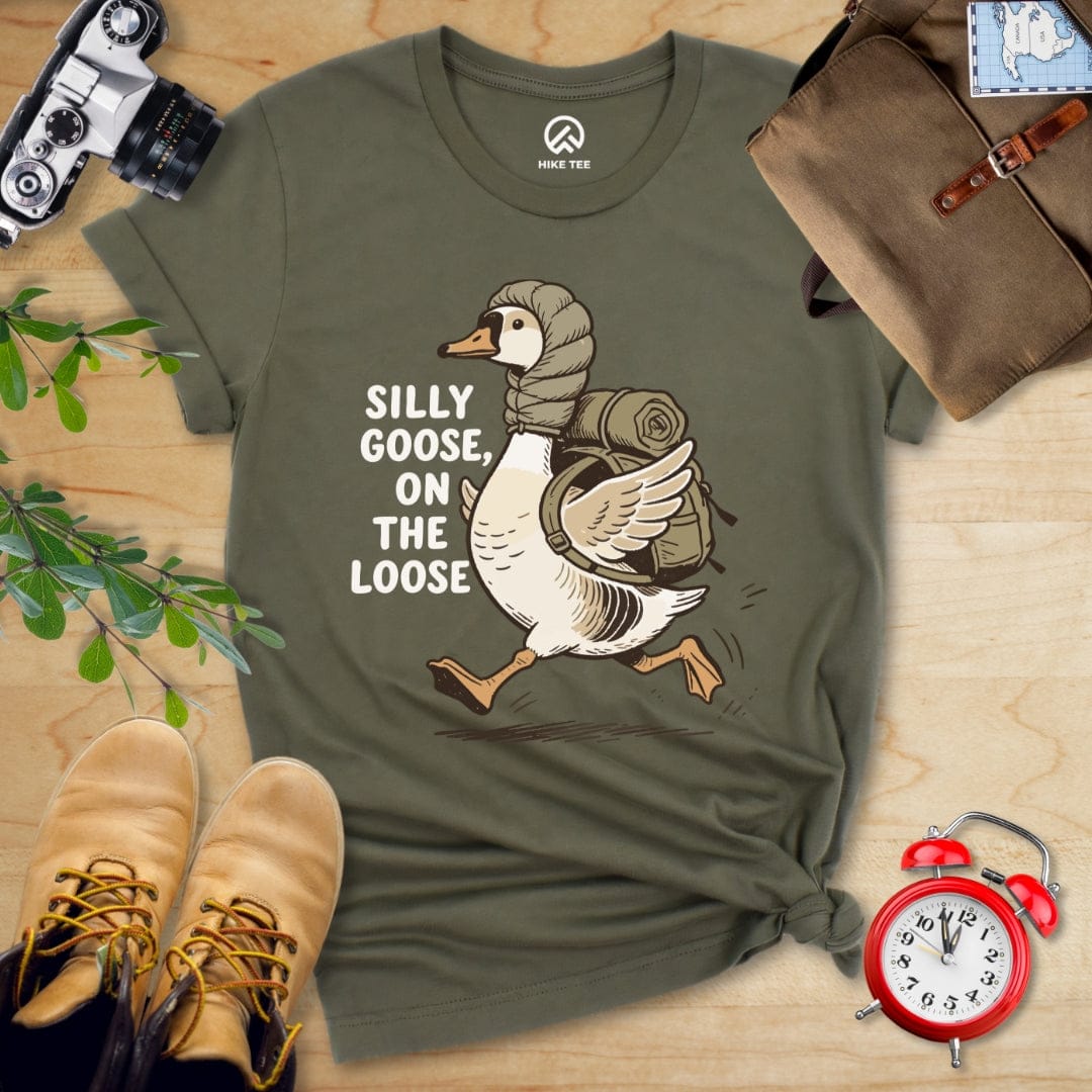 Hike Tee T-Shirt Military Green / S Silly Goose Shirt