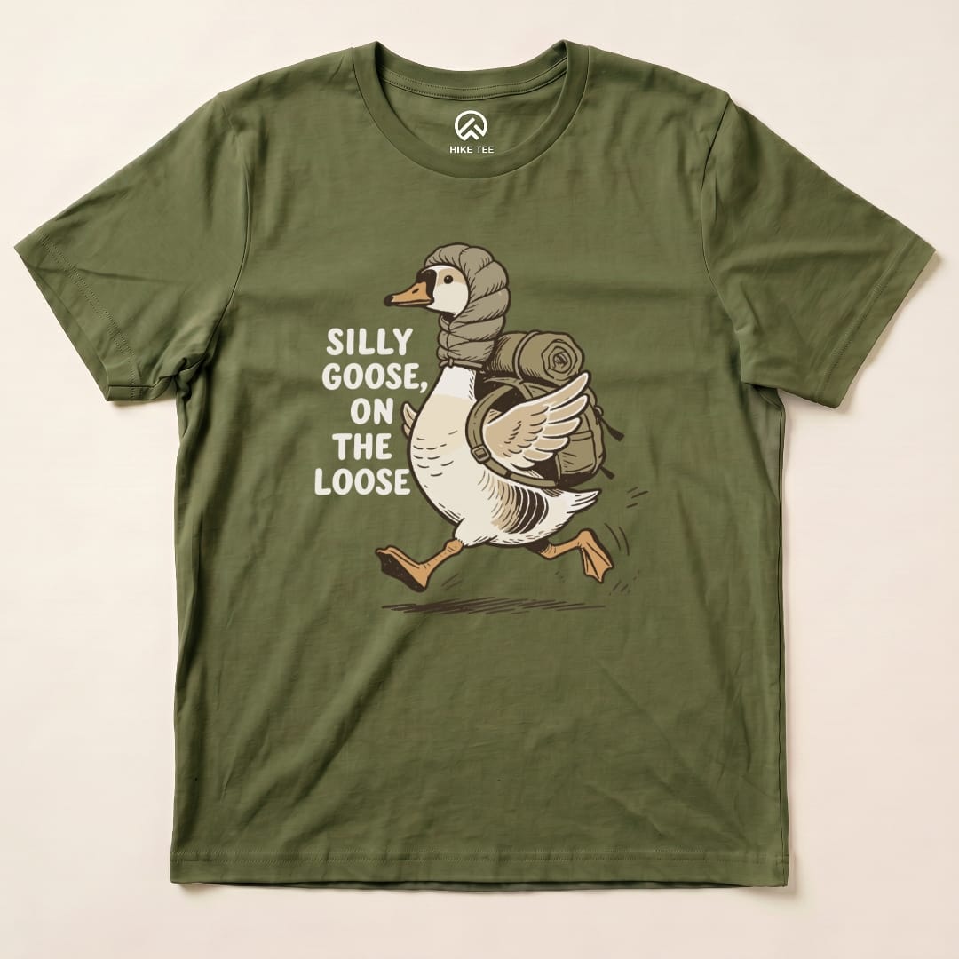 Hike Tee T-Shirt Military Green / S Silly Goose Shirt
