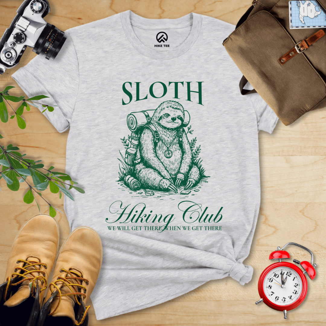 Hike Tee T-Shirt Athletic Heather / S Sloth Hiking Club Shirt