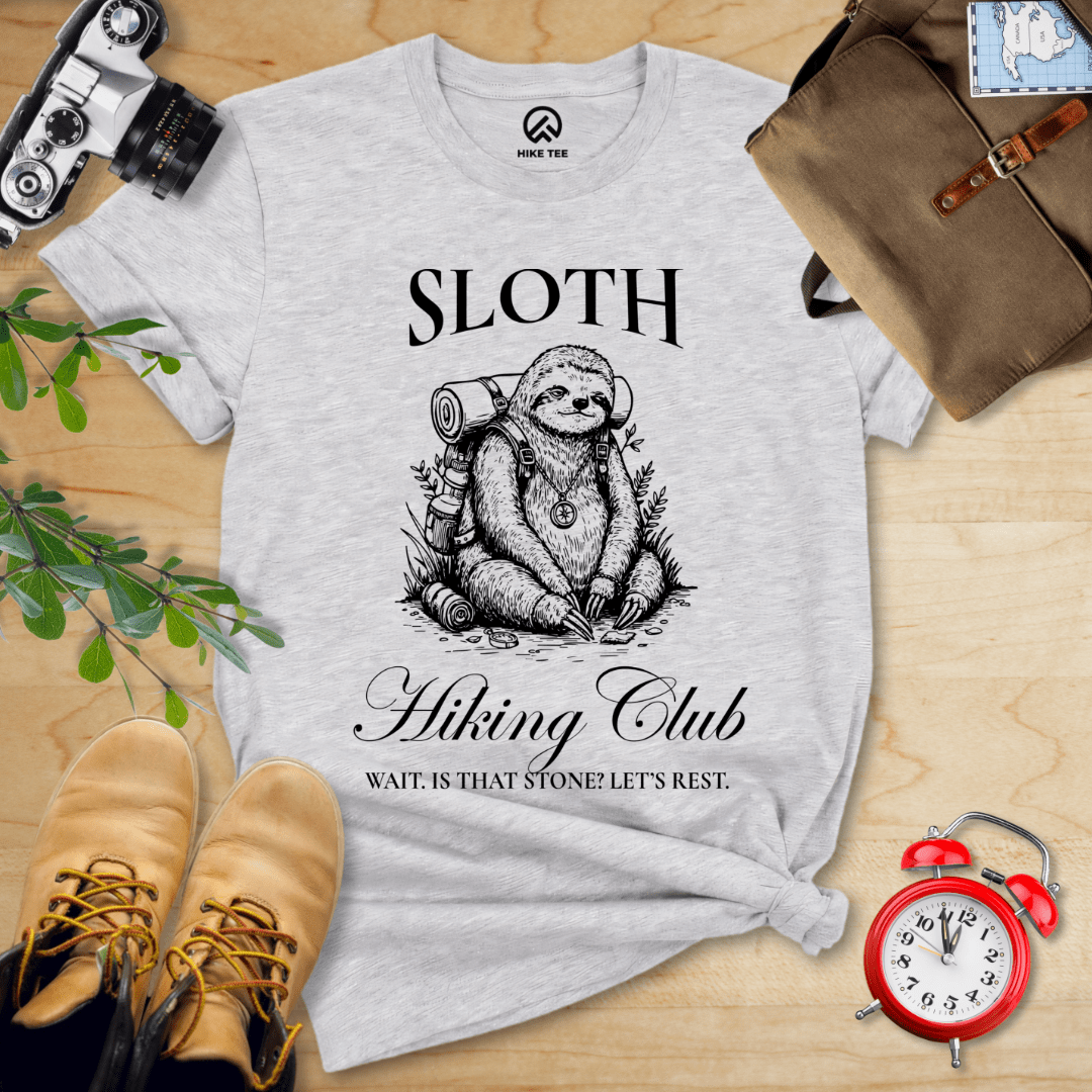 Hike Tee T-Shirt Athletic Heather / S Sloth Hiking Club Shirt