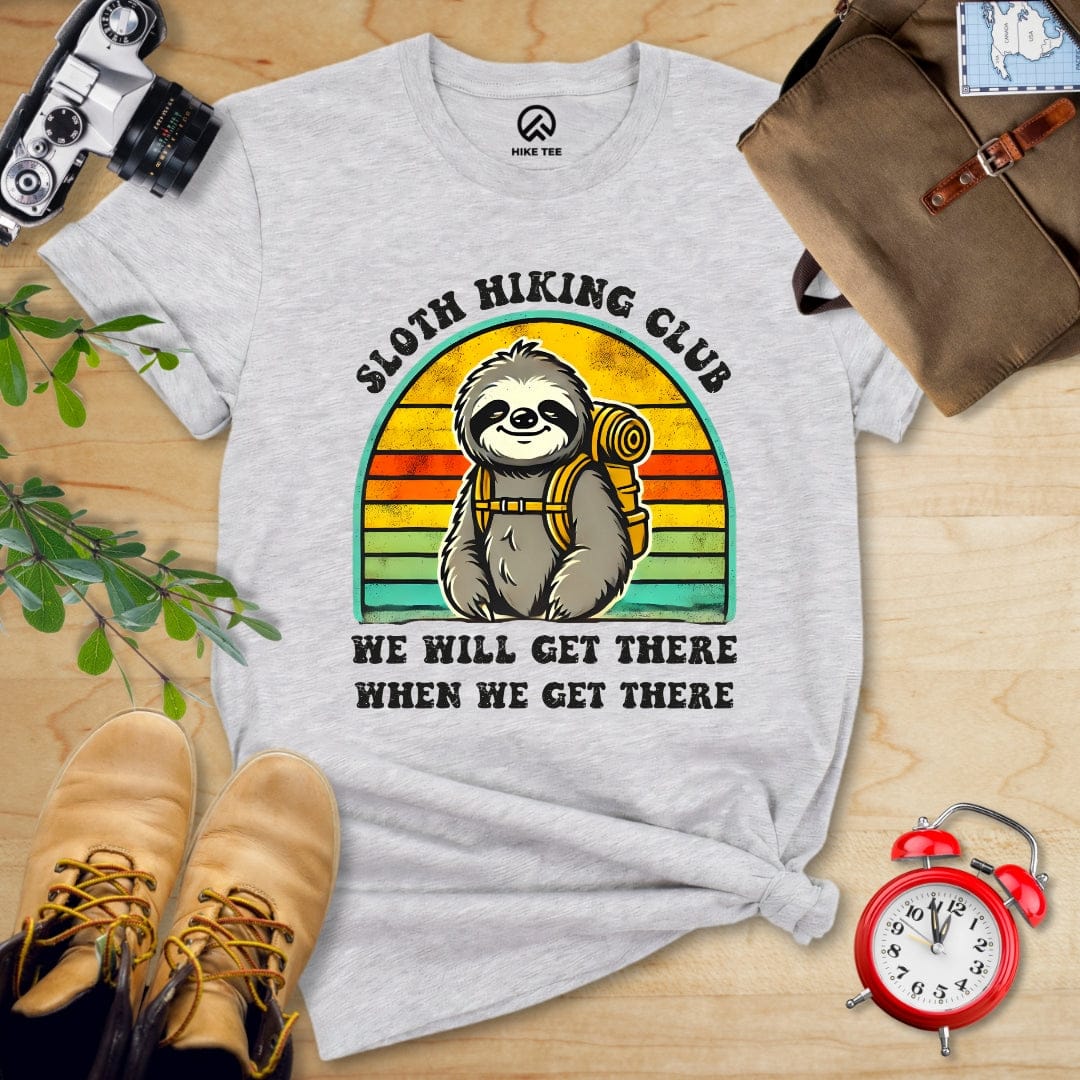 Hike Tee T-Shirt Athletic Heather / S Sloth Hiking club Shirt