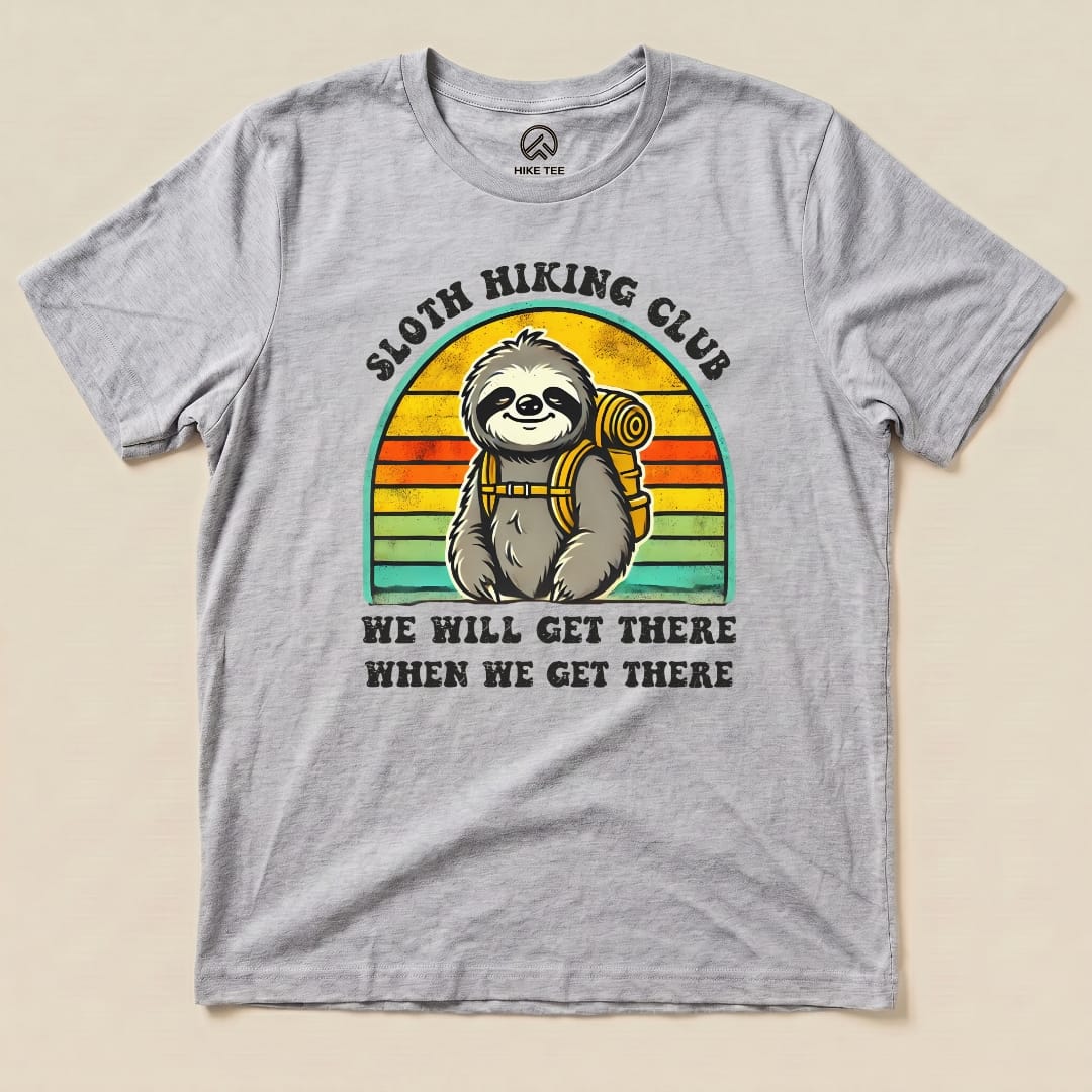 Hike Tee T-Shirt Athletic Heather / S Sloth Hiking club Shirt