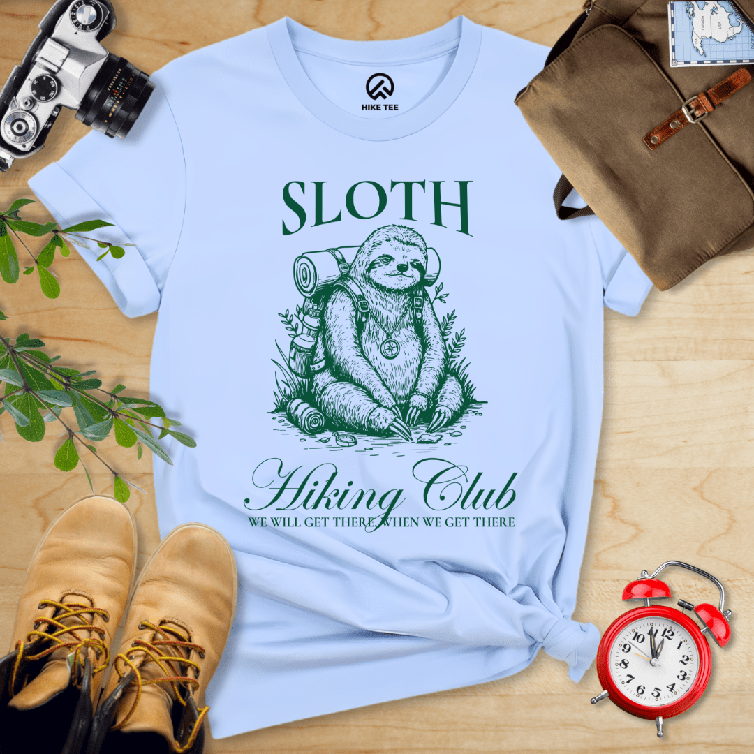 Hike Tee T-Shirt Baby Blue / S Sloth Hiking Club Shirt