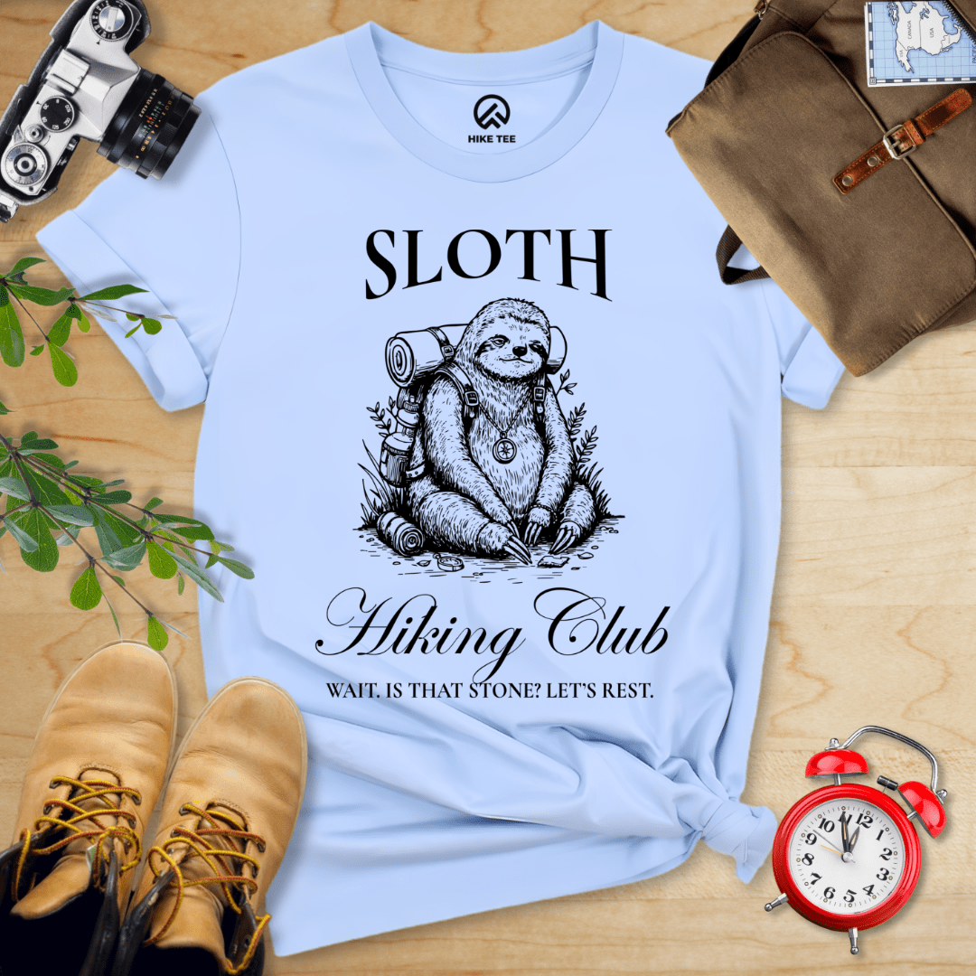 Hike Tee T-Shirt Baby Blue / S Sloth Hiking Club Shirt