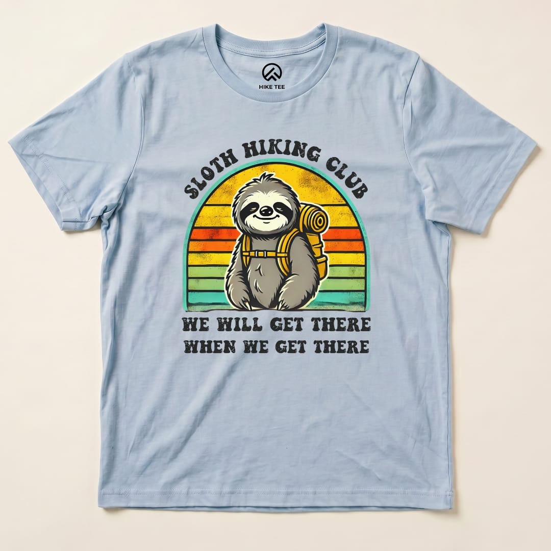 Hike Tee T-Shirt Baby Blue / S Sloth Hiking club Shirt