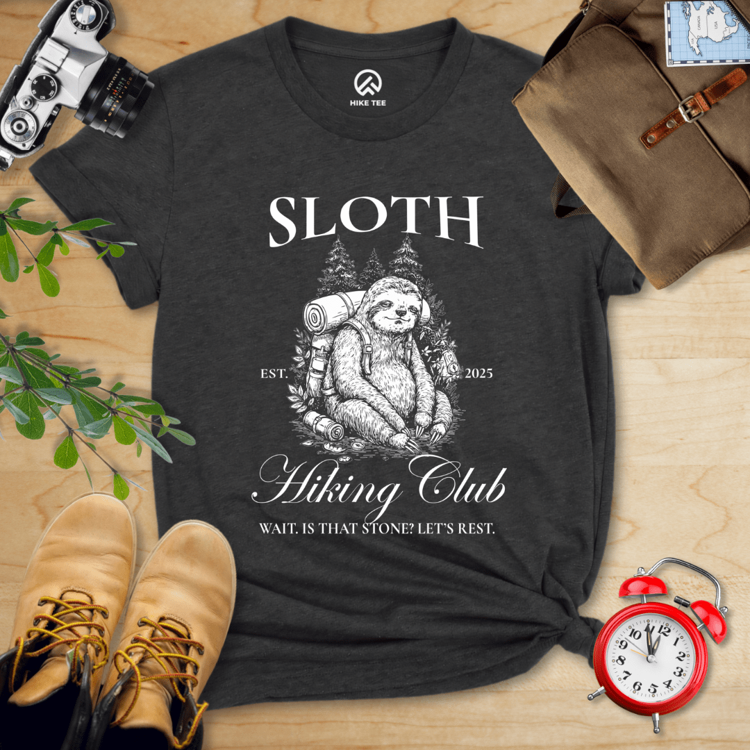 Hike Tee T-Shirt Dark Grey Heather / S Sloth Hiking Club Shirt