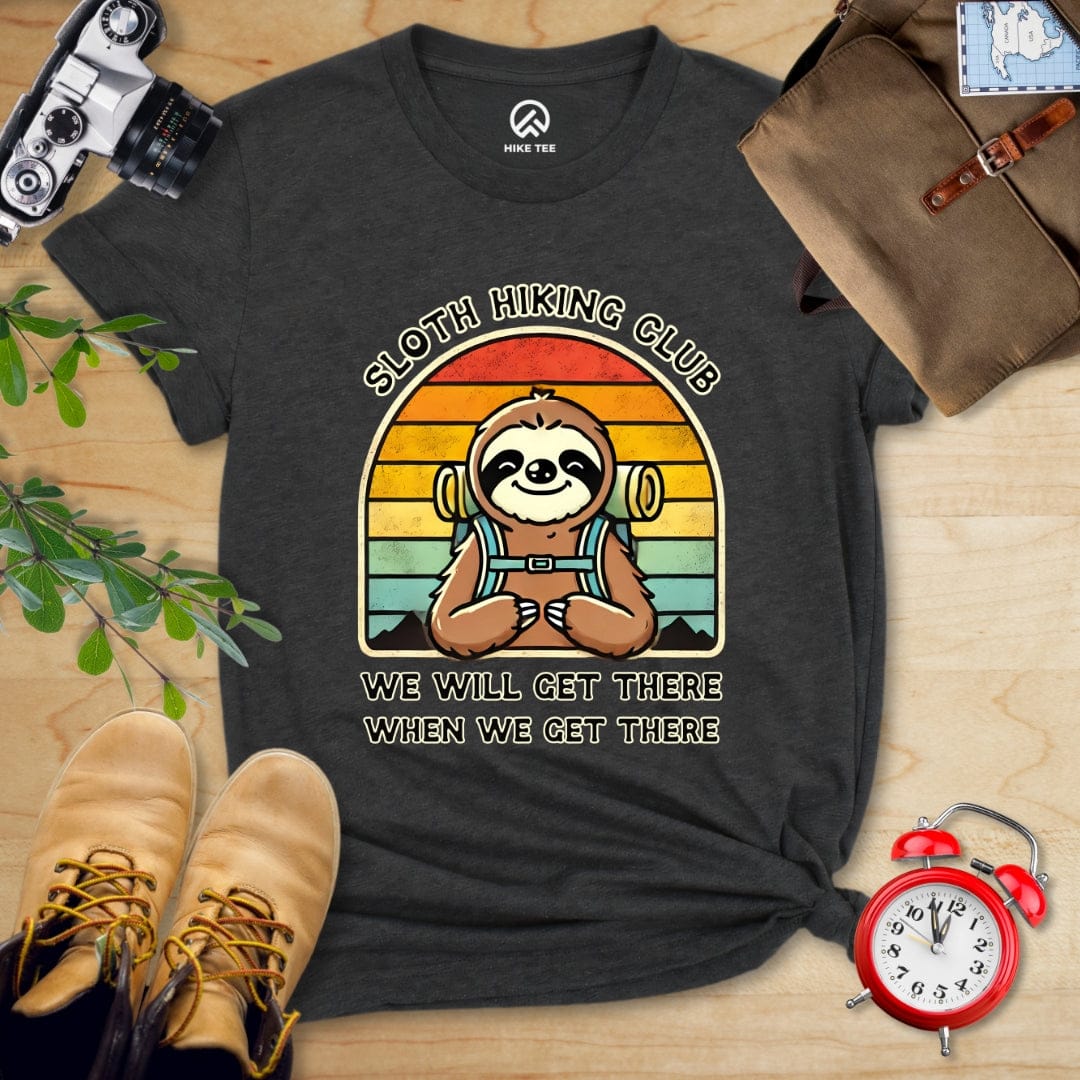 Hike Tee T-Shirt Dark Grey Heather / S Sloth Hiking Club Shirt