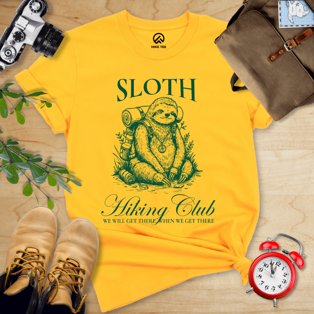 Hike Tee T-Shirt Gold / S Sloth Hiking Club Shirt