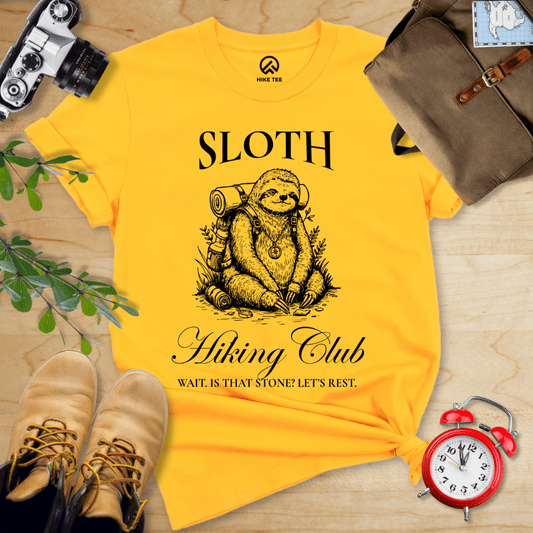 Hike Tee T-Shirt Gold / S Sloth Hiking Club Shirt