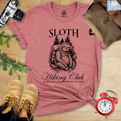 Hike Tee T-Shirt Heather Mauve / S Sloth Hiking Club Shirt