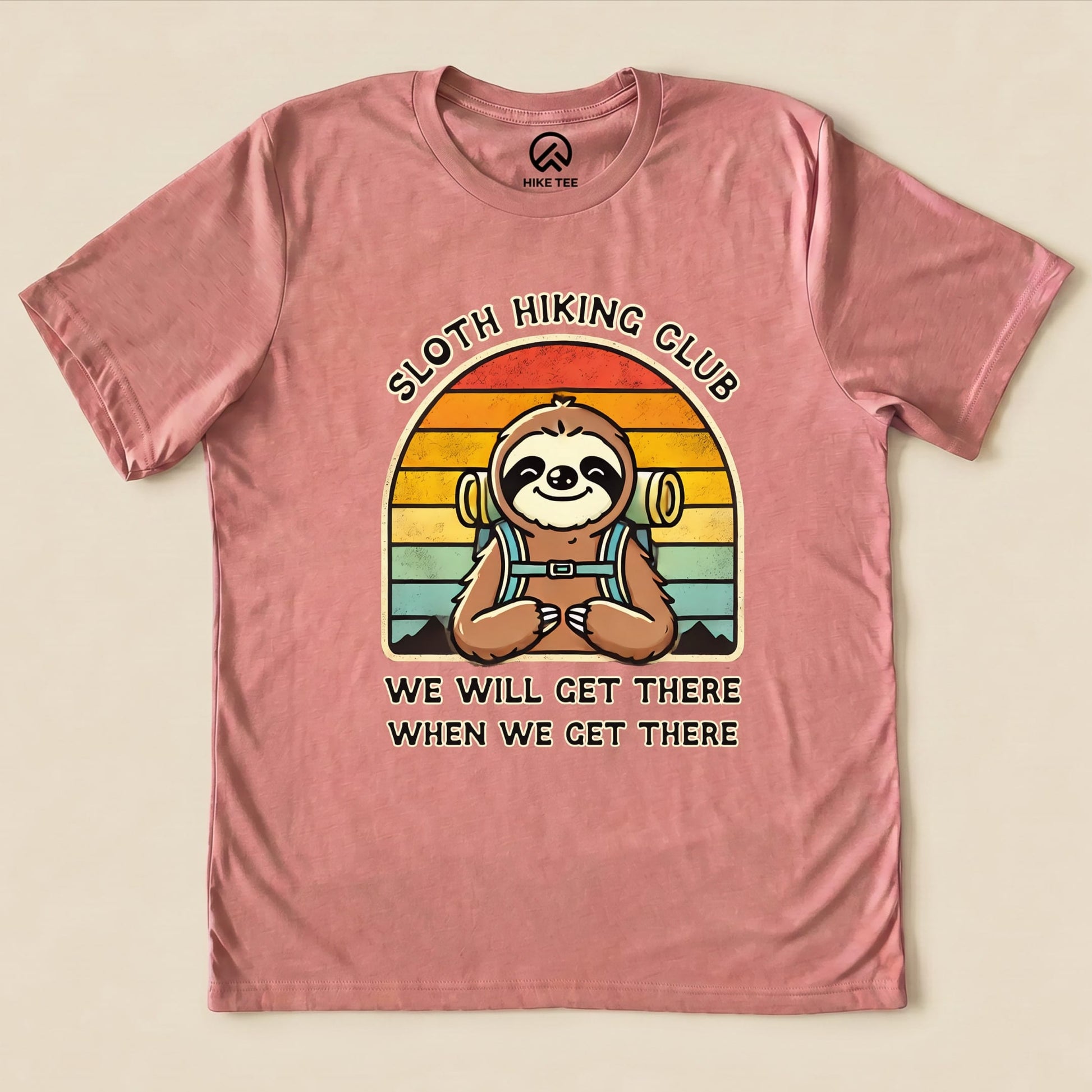 Hike Tee T-Shirt Heather Mauve / S Sloth Hiking Club Shirt