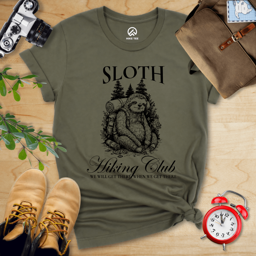 Hike Tee T-Shirt Military Green / S Sloth Hiking Club Shirt
