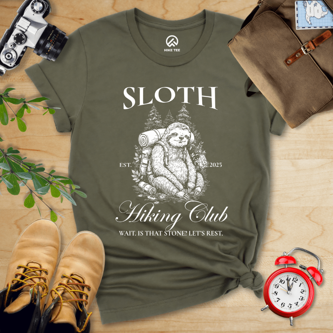 Hike Tee T-Shirt Military Green / S Sloth Hiking Club Shirt
