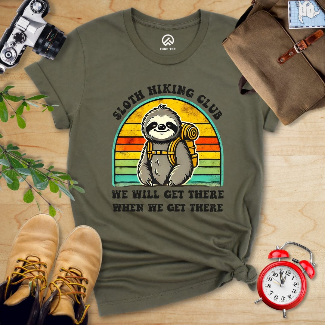 Hike Tee T-Shirt Military Green / S Sloth Hiking club Shirt