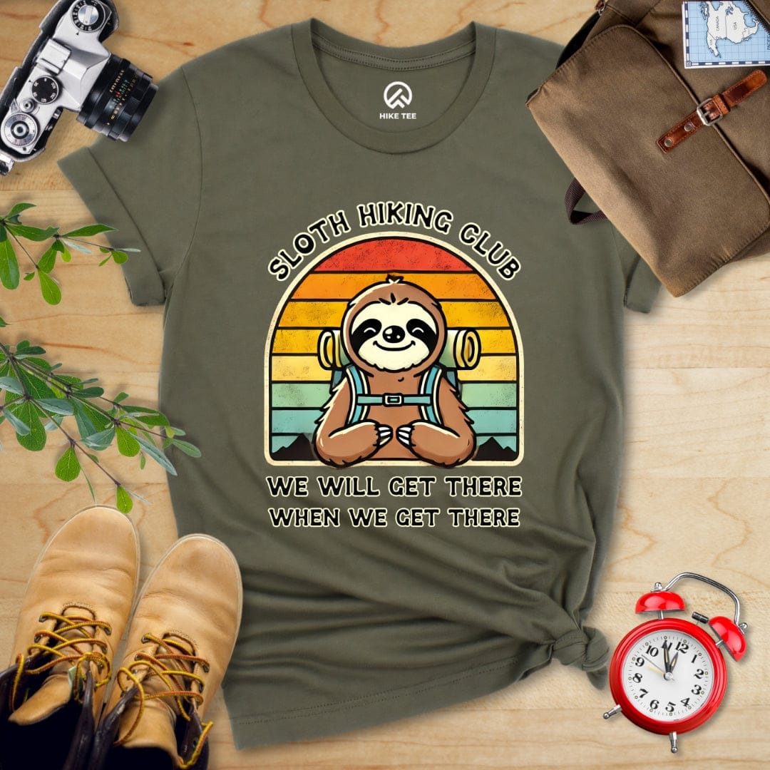 Hike Tee T-Shirt Military Green / S Sloth Hiking Club Shirt
