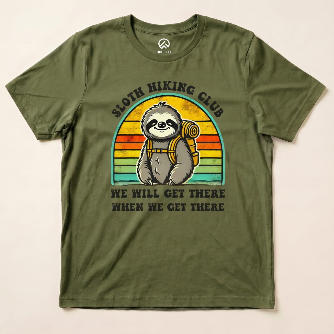 Hike Tee T-Shirt Military Green / S Sloth Hiking club Shirt